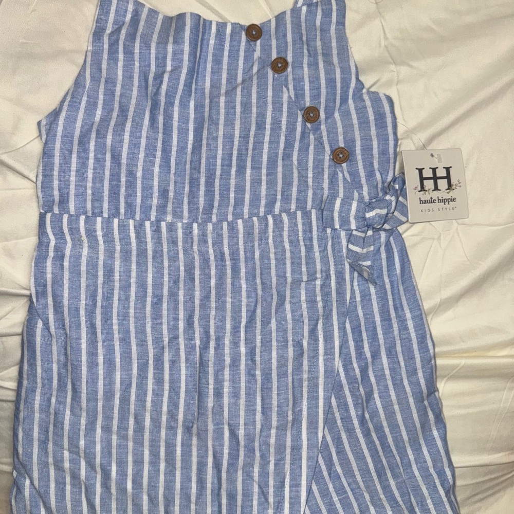 Haute Hippie Blue and White Striped Romper